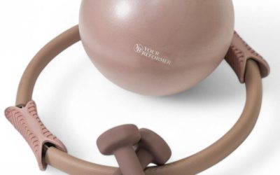 Kit de pilates para entrenamientos en casa, incluye anillo de pilates, pelota de pilates y juego de mancuernas de 2.2 libras
