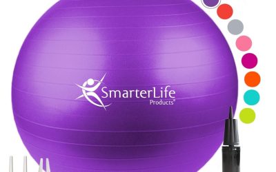 SmarterLife – Pelota de yoga y ejercicio para fitness, equilibrio, estabilidad o embarazo, pelota para entrenamiento de tronco y terapia física, silla para oficina, no se estalla y es antideslizante