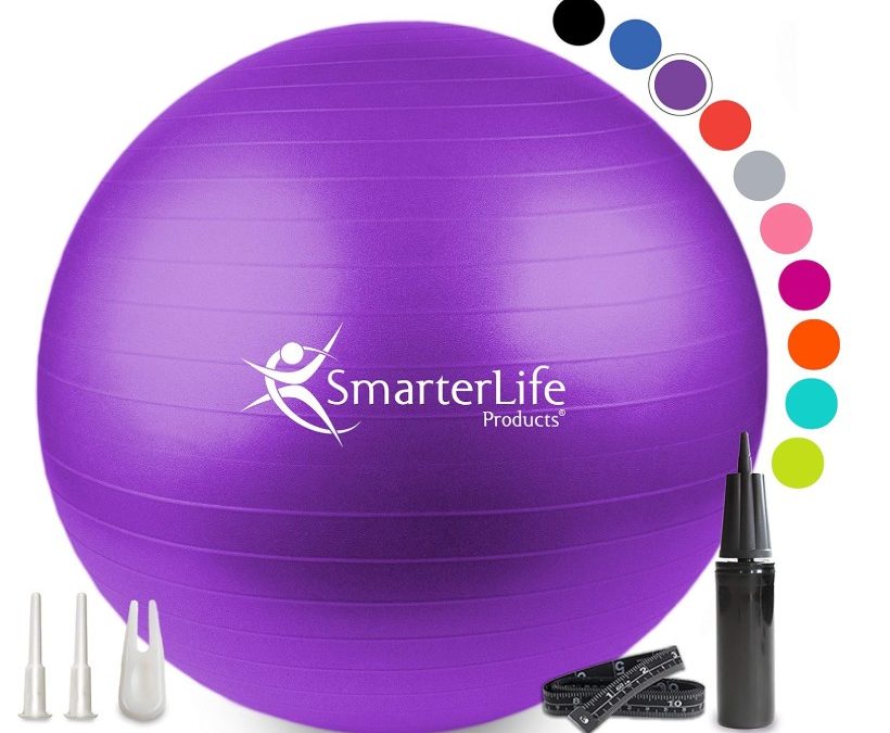 SmarterLife – Pelota de yoga y ejercicio para fitness, equilibrio, estabilidad o embarazo, pelota para entrenamiento de tronco y terapia física, silla para oficina, no se estalla y es antideslizante